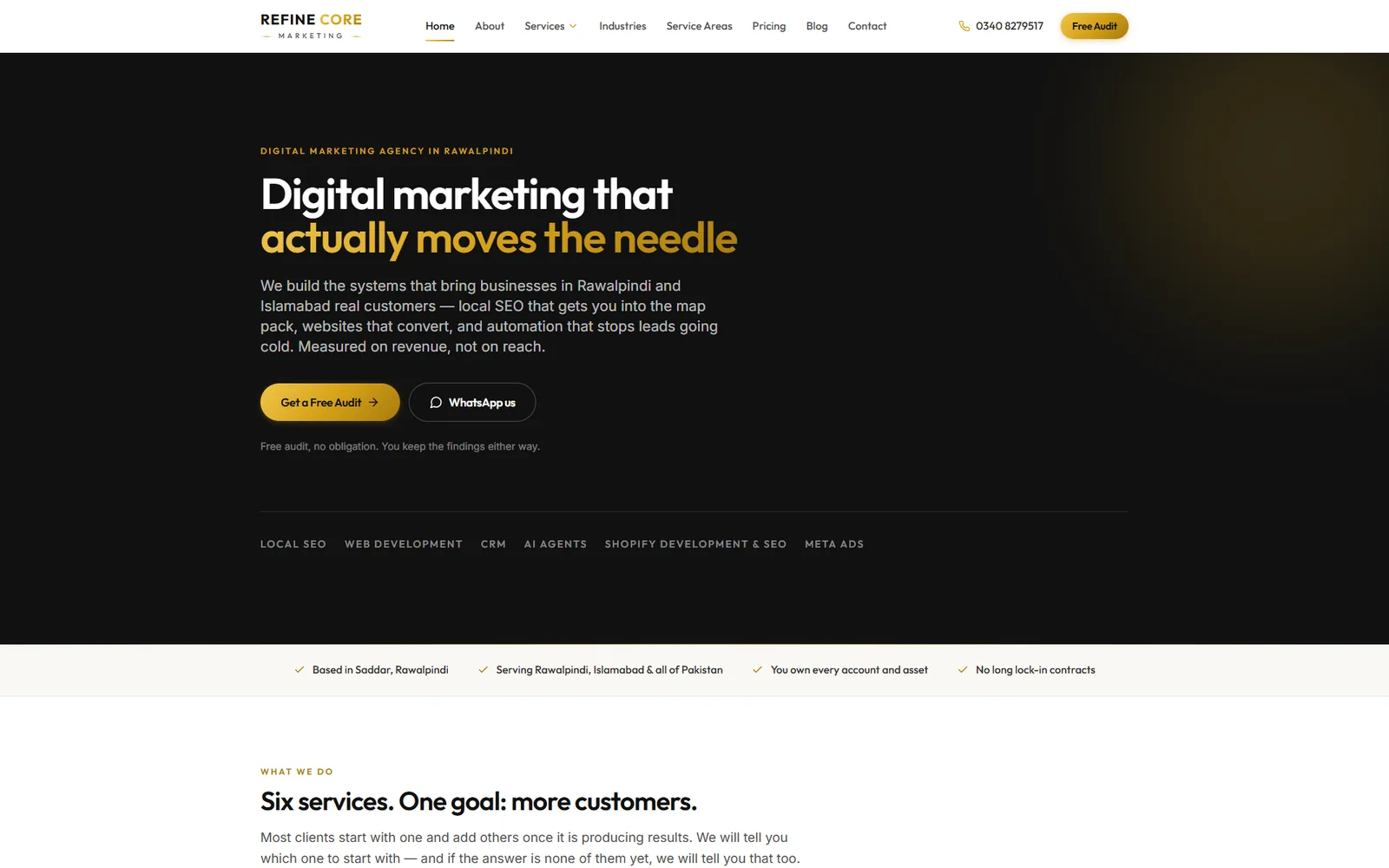 Refine Core Marketing — Web Development case study