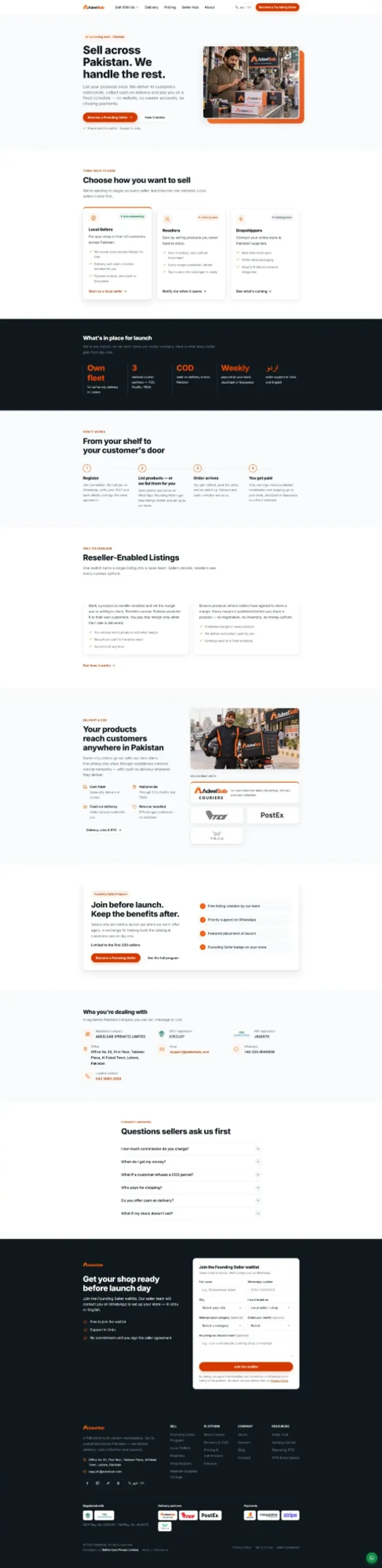 Full-page screenshot of the AdeelSab website