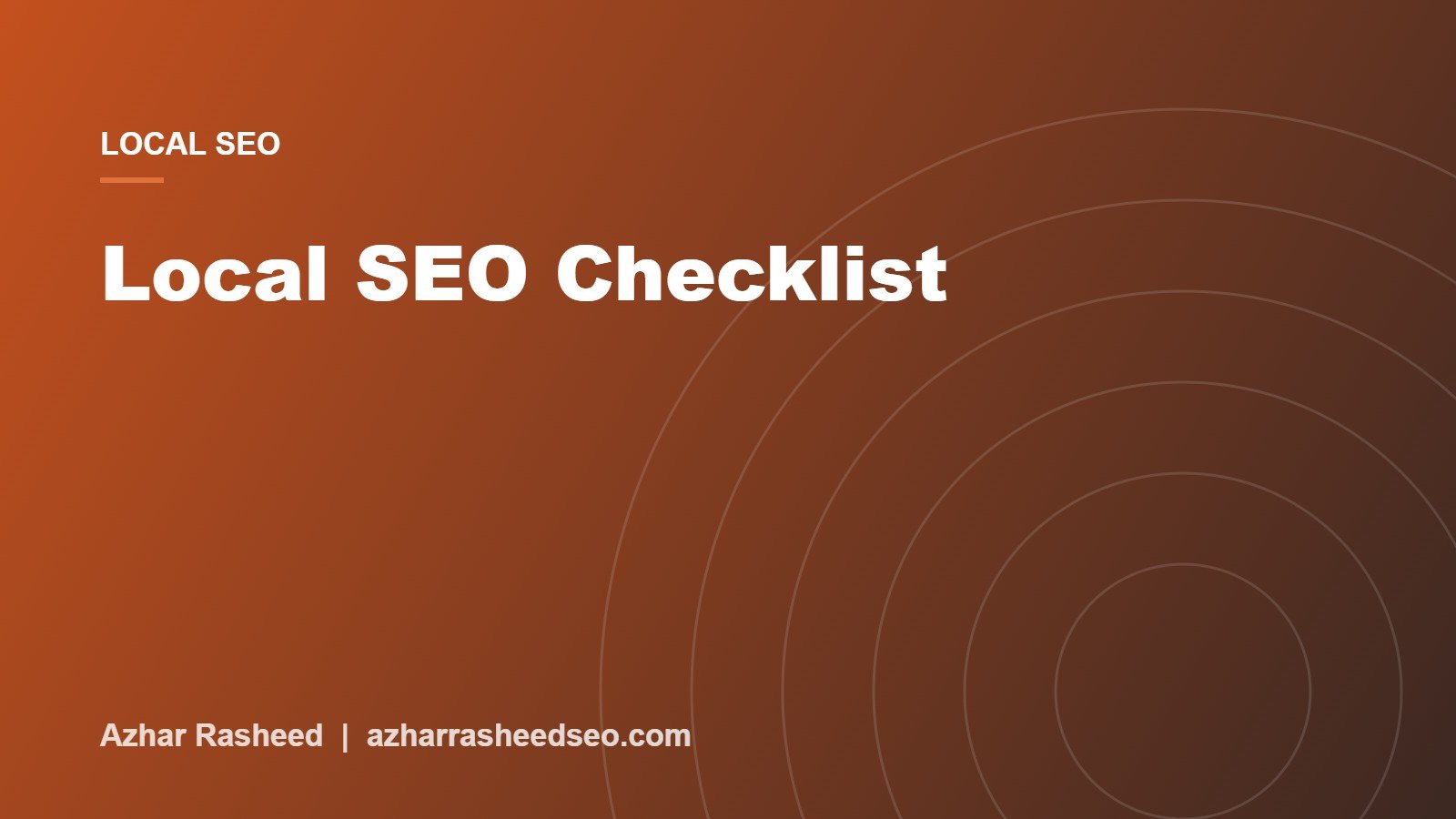 Local SEO checklist cover